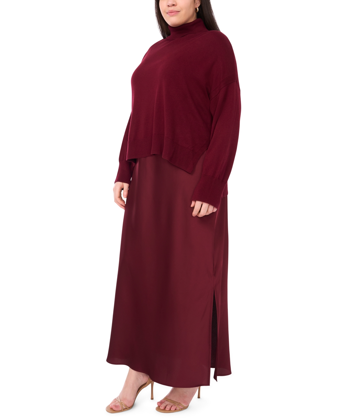Msk Women's Sleeveless Maxi Dress with Sweater