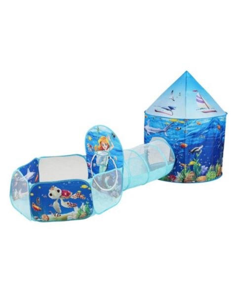 Детские игрушки Lycvki Pop-Up Tent, Tunnel and Ball Pit with Basketball Hoop, 3-Piece Set, Ages 2+