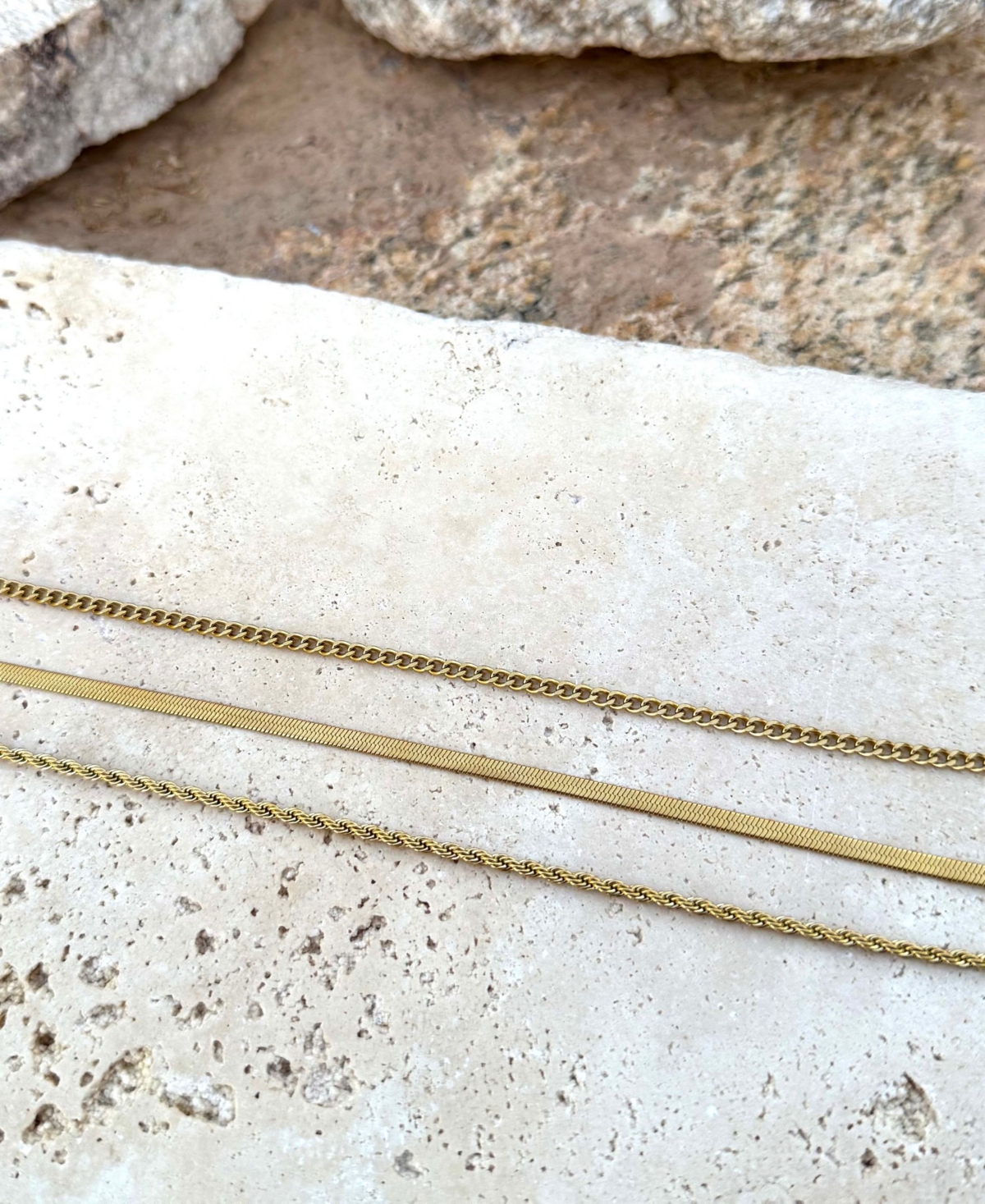 Adornia Tarnish Resistant Gold Chain Necklace Set In Gold