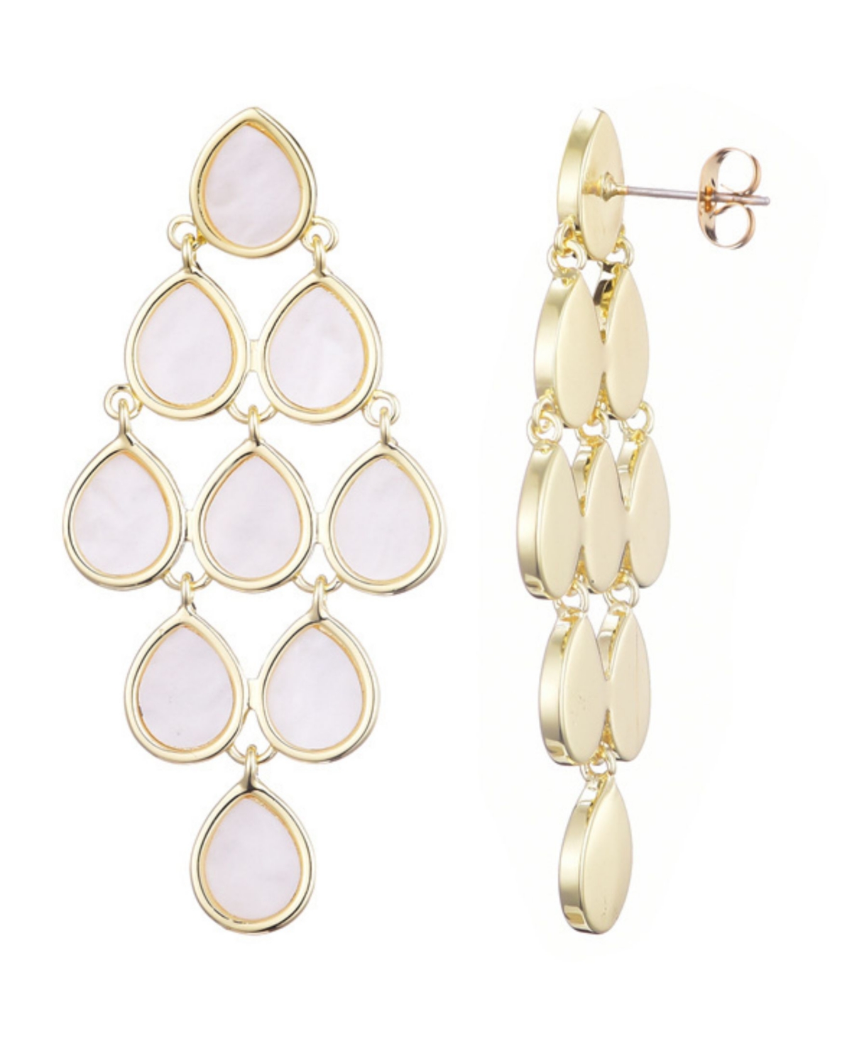 Adornia Mother Of Pearl Chandelier Drop Earrings In Gold