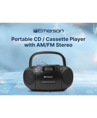 EPB-3003 Portable CD / Cassette Player with AM/FM Radio, Programmable Memory, Dual Stereo Speakers - Black
