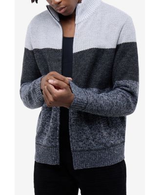 Men's Full Zip Mock Neck Sweater With Fleece Lining