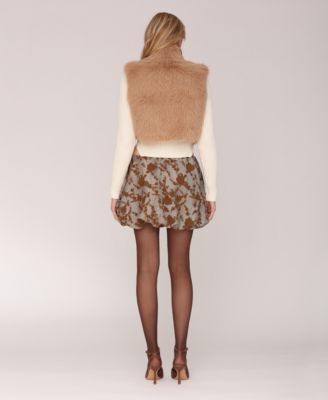 Women's Faux Fur Sleeveless Cropped Vest