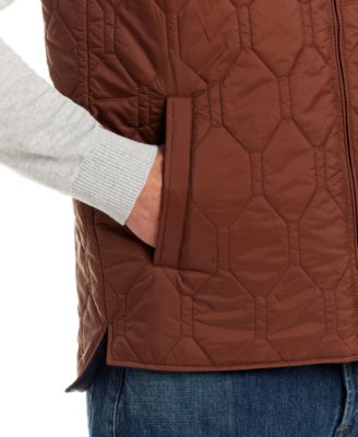 Men's Hexagon Zip Front Quilted Vest