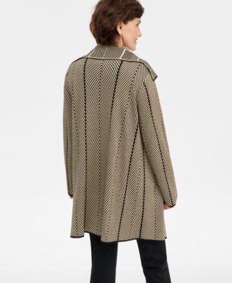 Petite Long-Sleeve Herringbone Cardigan, Macy's Exclusive