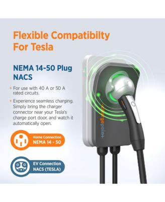 Home Flex Level 2 EV Charger NACS, NEMA 14-50 Outlet Charge Station