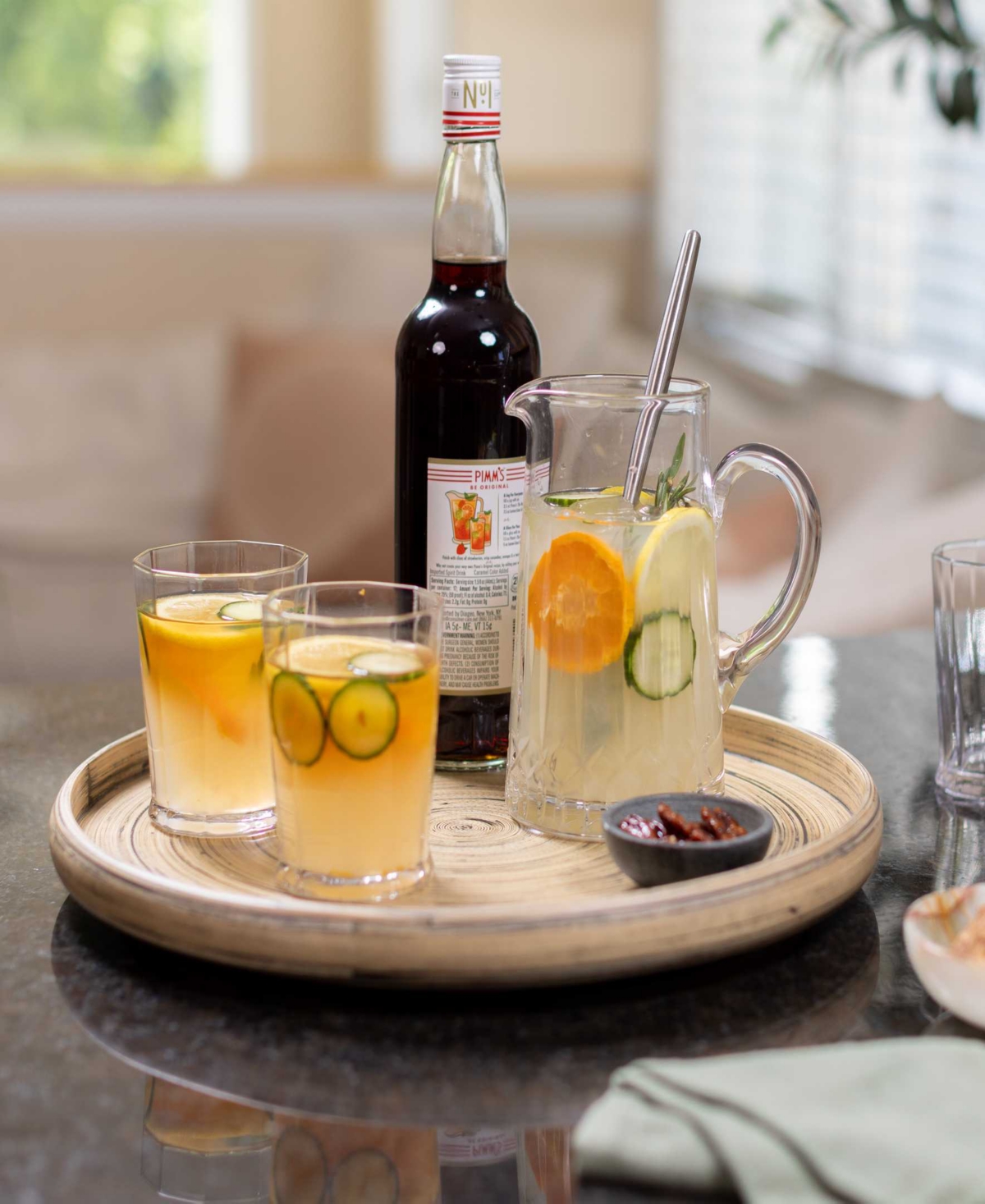 Joyce Chen Lexa Collection 16" Serving Tray In Brown