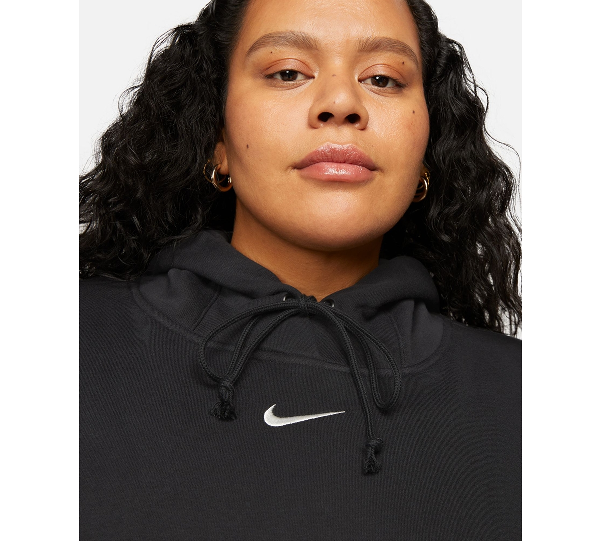 Nike Sportswear Plus Size Phoenix Fleece Oversized Pullover Hoodie In Black