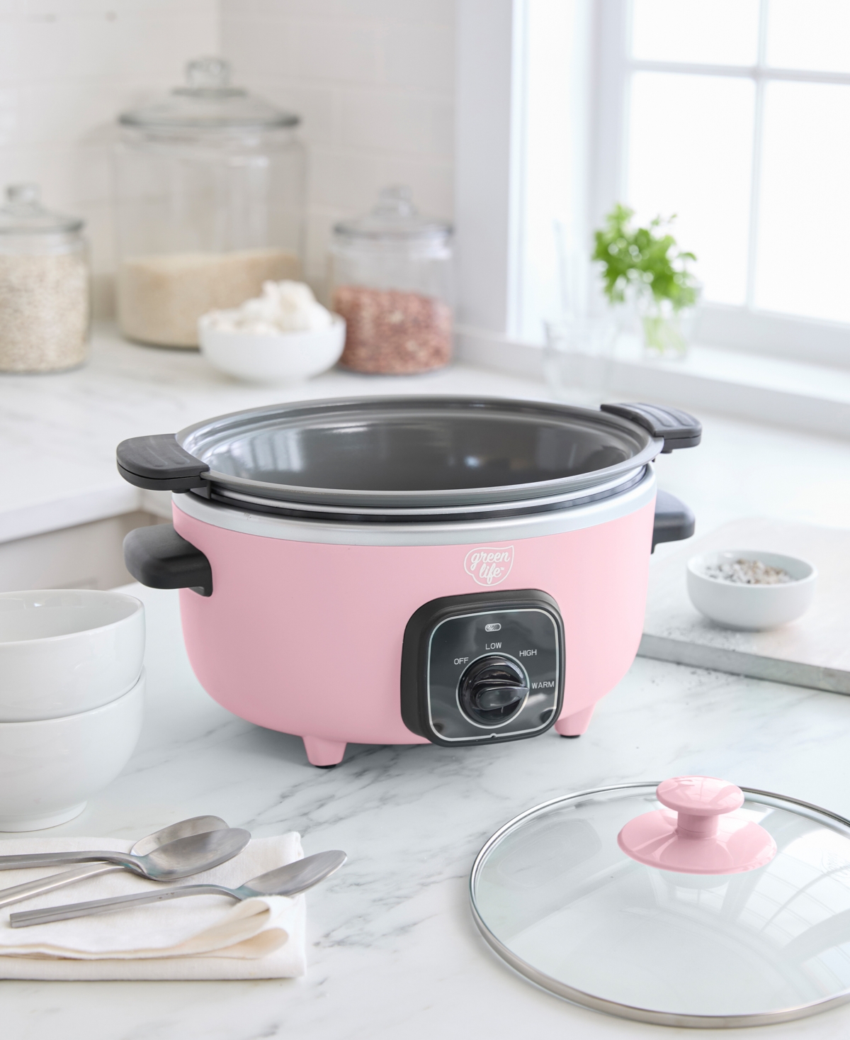 Greenlife 3.5 Quart Cook Duo Slow Cooker In Pink