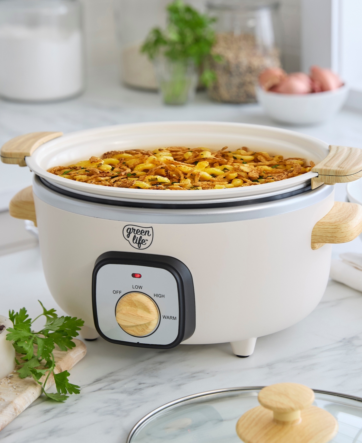 Greenlife 3.5 Quart Cook Duo Slow Cooker In White