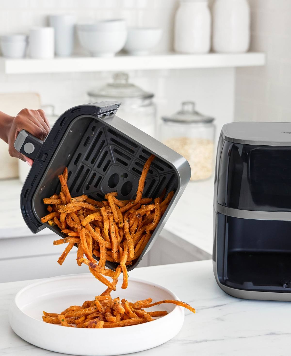 Greenlife 5.3 Quart Digital One-touch Air Fryer In Gray