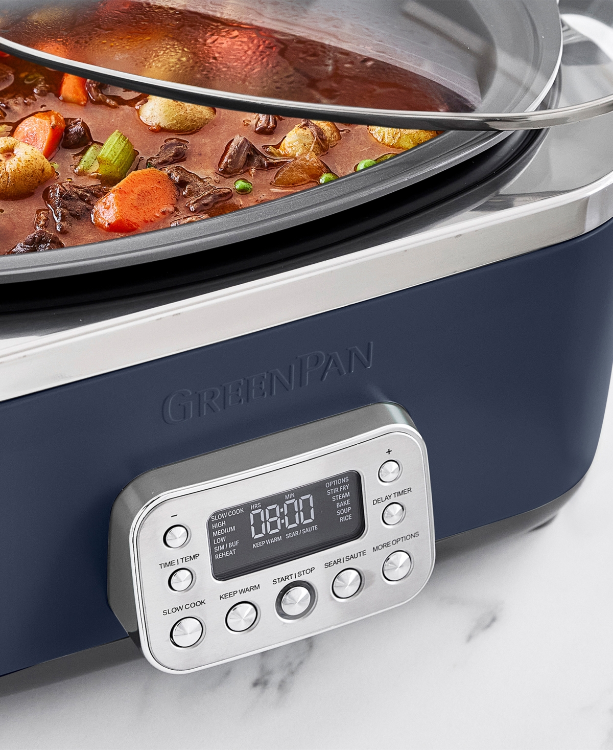 Greenpan Elite 6 Quart Ceramic Nonstick Slow Cooker In Blue