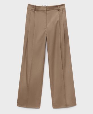 Women's Pleated Straight Cotton Pants