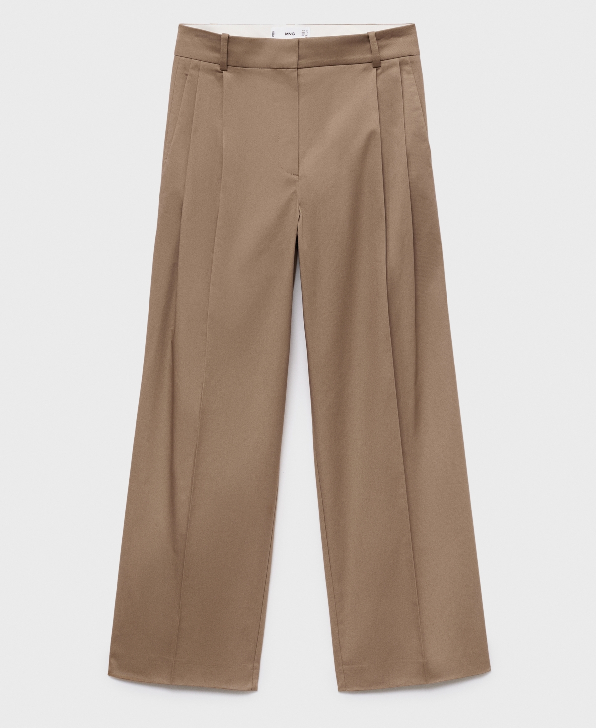 Mango Women's Pleated Straight Cotton Pants