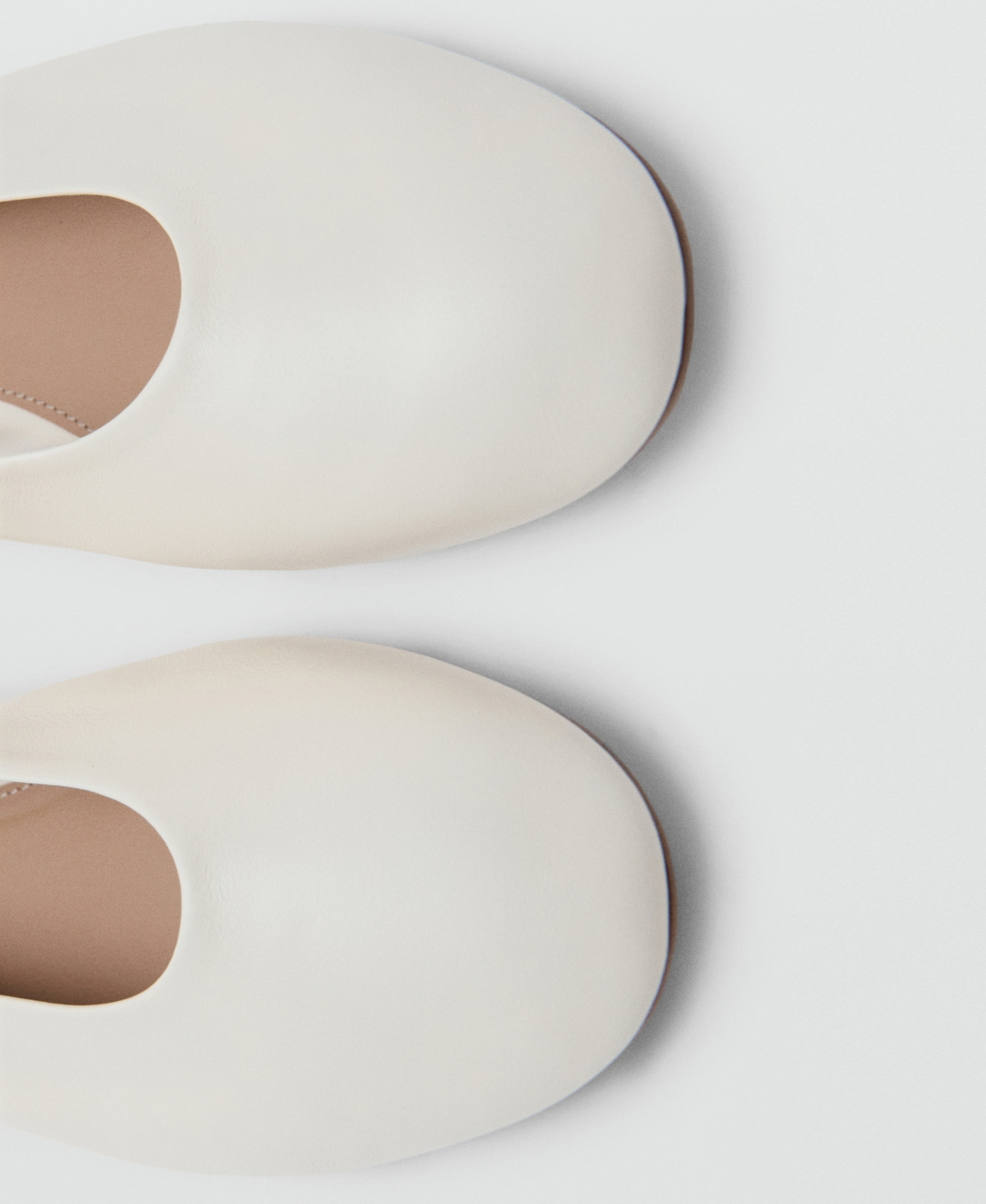 Mango Women's Leather Ballet Flats In White