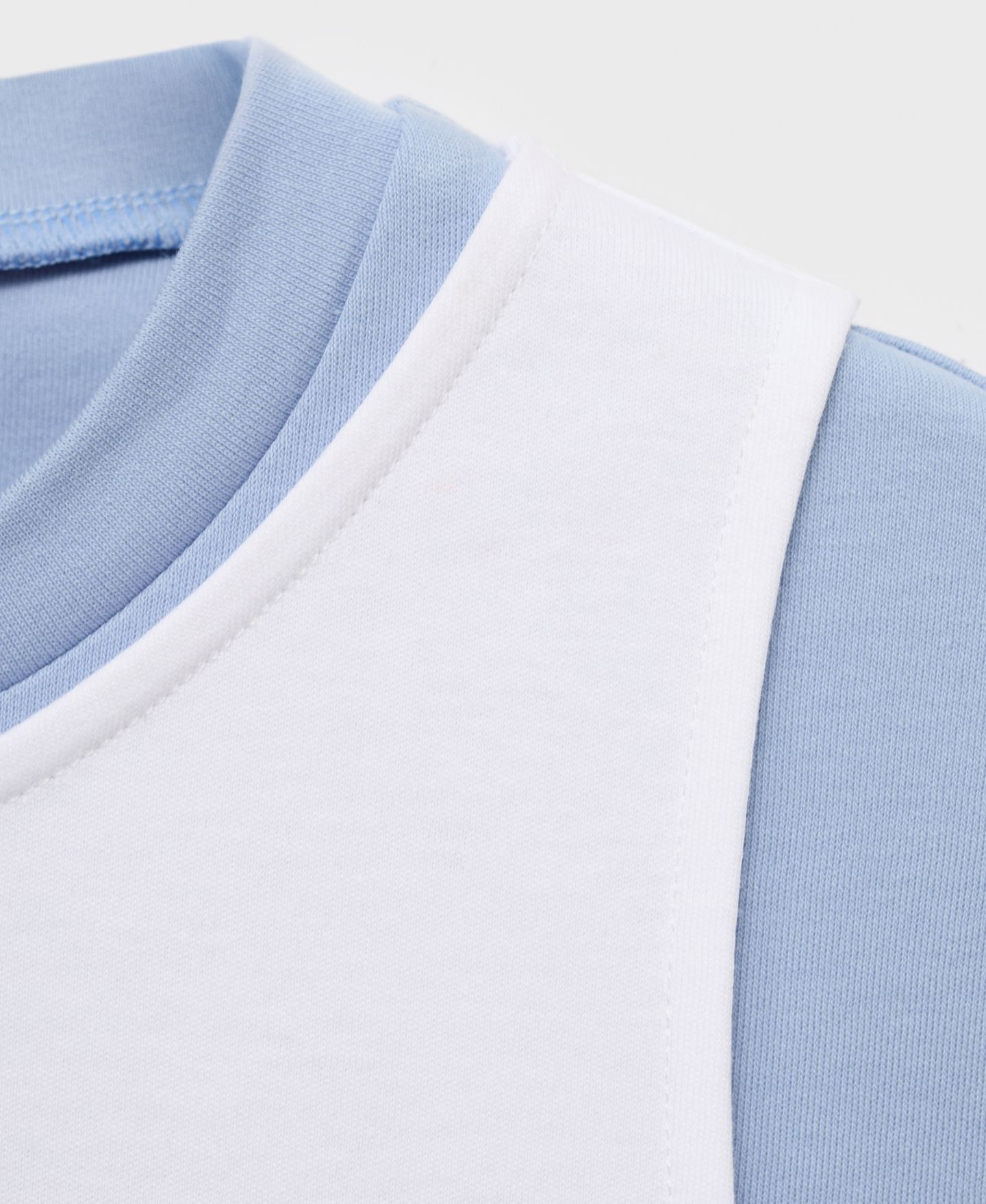 Женская футболка Mango Double Cotton, цвет: Небесно-голубой — фото 2