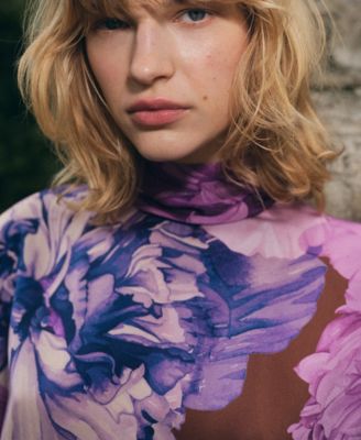 Women's Floral Scarf Blouse