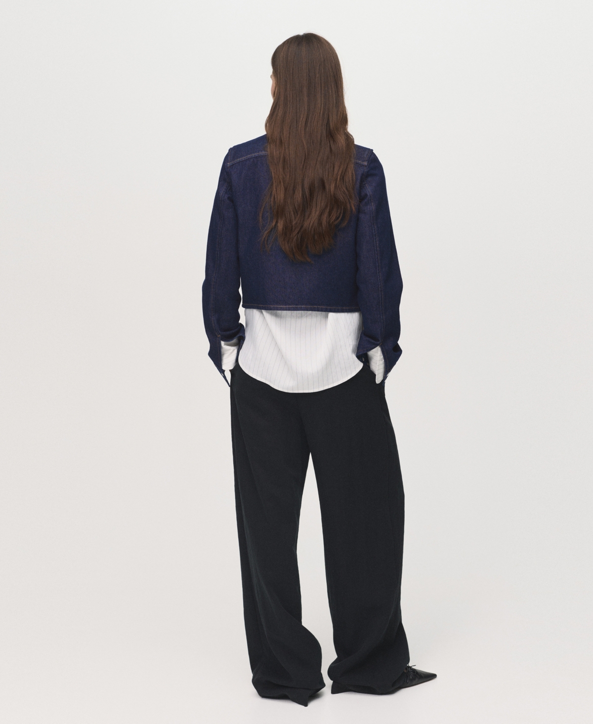 Mango Women's Denim Crop Jacket