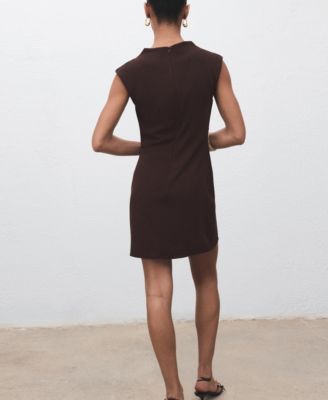 Women's Draped Collar Short Dress