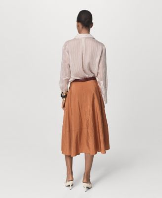 Women's Midi Satin Skirt