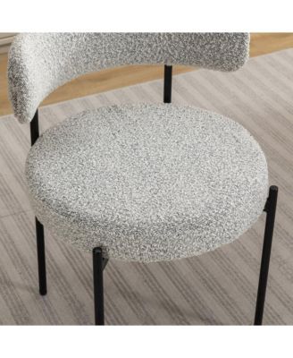 Durban 5-Pc Round Dining Set, Trestle Dining Table with 4 Boucle Chairs