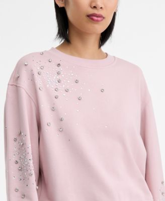 Women's Embellished French Terry Sweatshirt, Macy's Exclusive