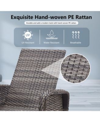 ArcLine PE Wicker Outdoor Chaise Lounge Recliner with Olefin Cushions