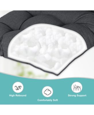 Tufted Rocking Chair Cushion, High Back Chair Cushion with Waterproof and Fade-Resistant, Set of 2