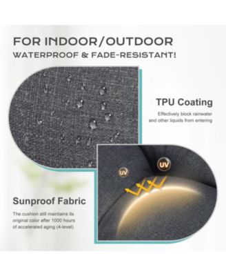 Tufted Rocking Chair Cushion, High Back Chair Cushion with Waterproof and Fade-Resistant, Set of 2