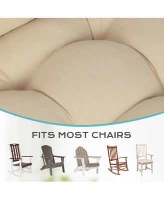 Tufted Rocking Chair Cushion, High Back Chair Cushion with Waterproof and Fade-Resistant, Set of 2