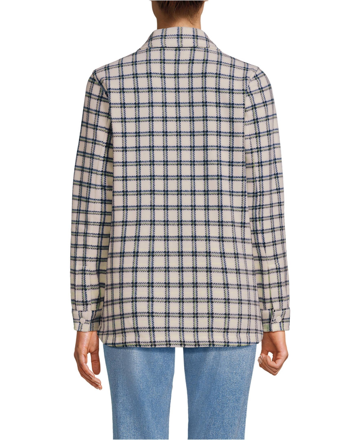 Lands' End Women's Print Anyweather Fleece Shirt Jacket