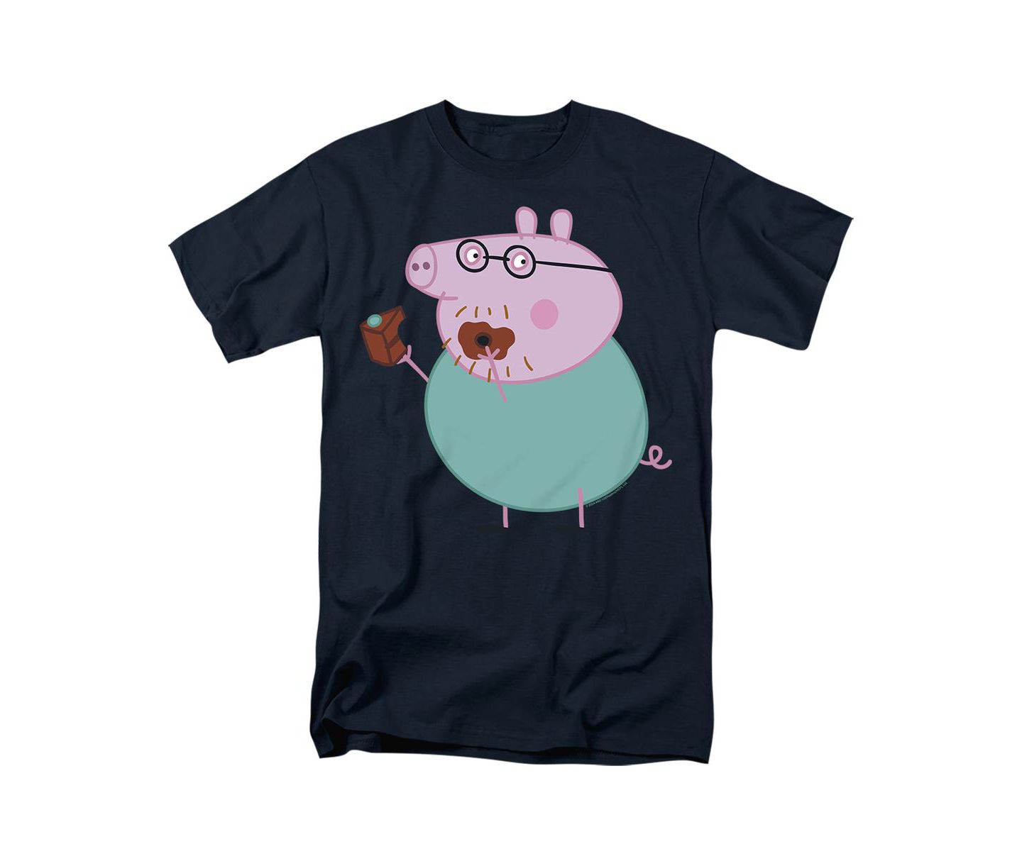 Мужская футболка Hasbro+ Peppa Pig Daddy Pig's Tummy, цвет: Тёмно-синий — фото 1
