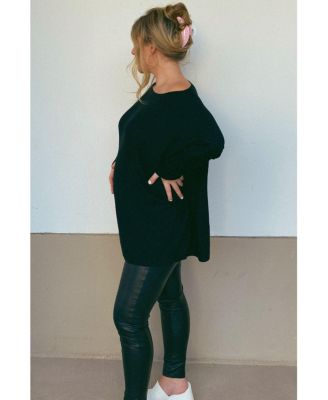 Maternity Soft Knit Boatneck Dolman Sleeve Sweater