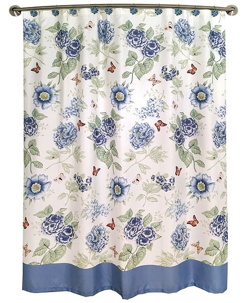 Lenox Blue Floral Shower Curtain Reviews Shower Curtains Bed