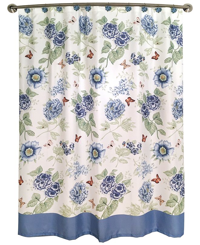Lenox Blue Floral Shower Curtain & Reviews Shower Curtains Bed