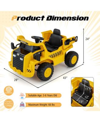 Kids Ride on Dump Truck with 2.4G Remote Control Working Megaphone Sand Shovel