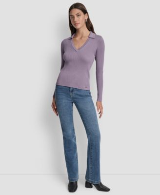 DKNY Jeans Women's Ribbed Long Sleeve Sweater