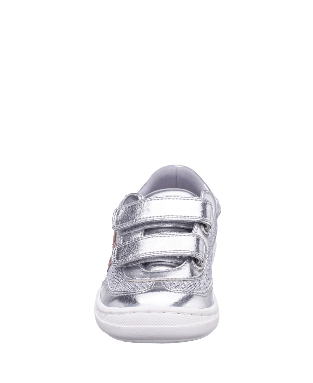 Nina Little And Big Girls Glitter Round Toe Sneakers In Silver