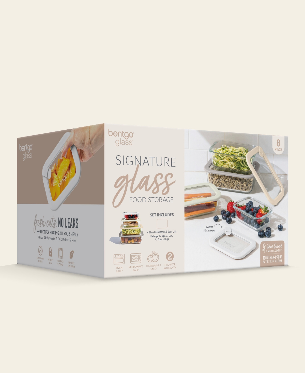 Bentgo Signature 8-pc. Glass Food Storage Set In Transparent