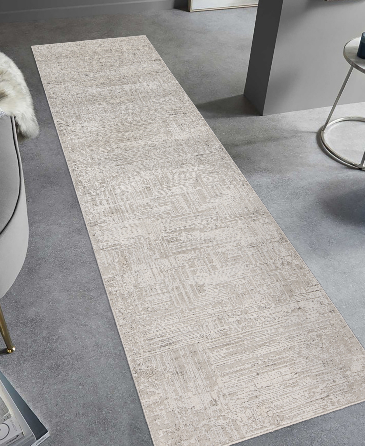 Mink Home Alloy All343 2'6"x8' Runner Area Rug In Neutral