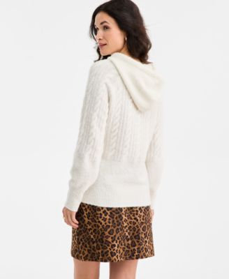 Women's Cozy Sweater Cable Hoodie, Macy's Exclusive