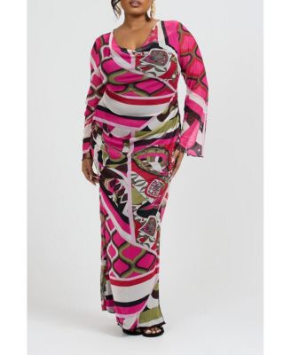 Women's Bold Abstract Print Maxi Dress