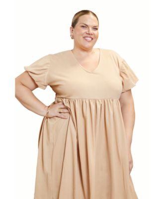 Women's Puff Sleeve Smock Dress