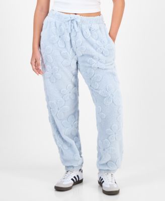 Rebellious One Juniors' Embossed Sherpa Jogger Pants