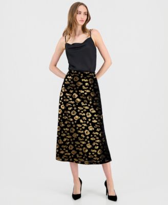 T Tahari - Women's Sequin A-Line Midi Skirt