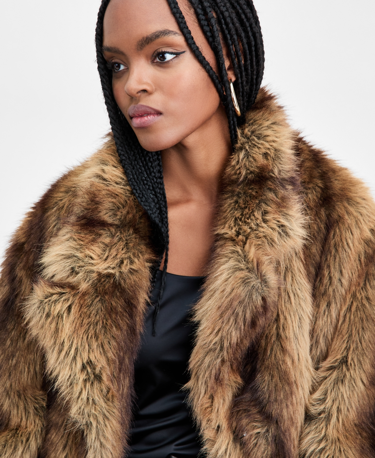 Bar Iii Women's Notch-Lapel Snap-Front Faux-Fur Jacket, Macy's Exclusive