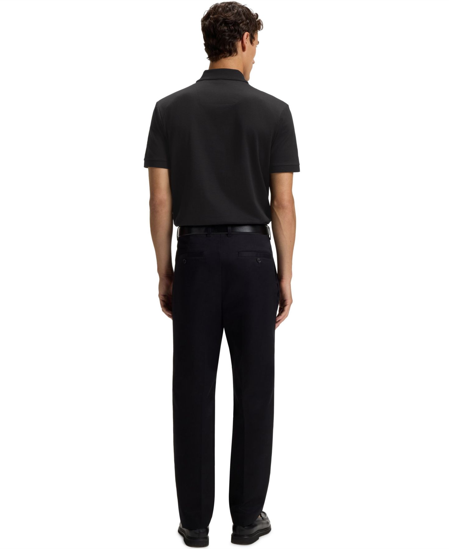 Мужское поло Hugo Boss Mercerised-Cotton Polo Shirt, цвет: Чёрный — фото 2