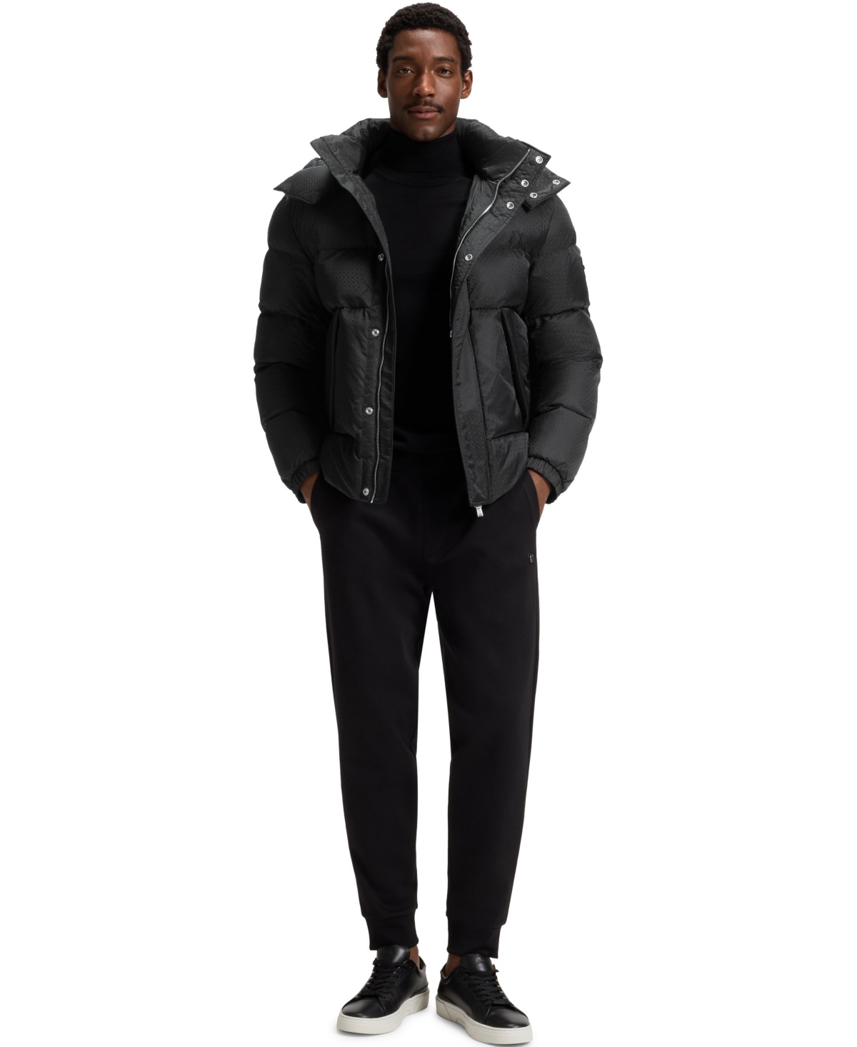 Boss by Hugo Men's Water-Repellent Jacquard Jacket