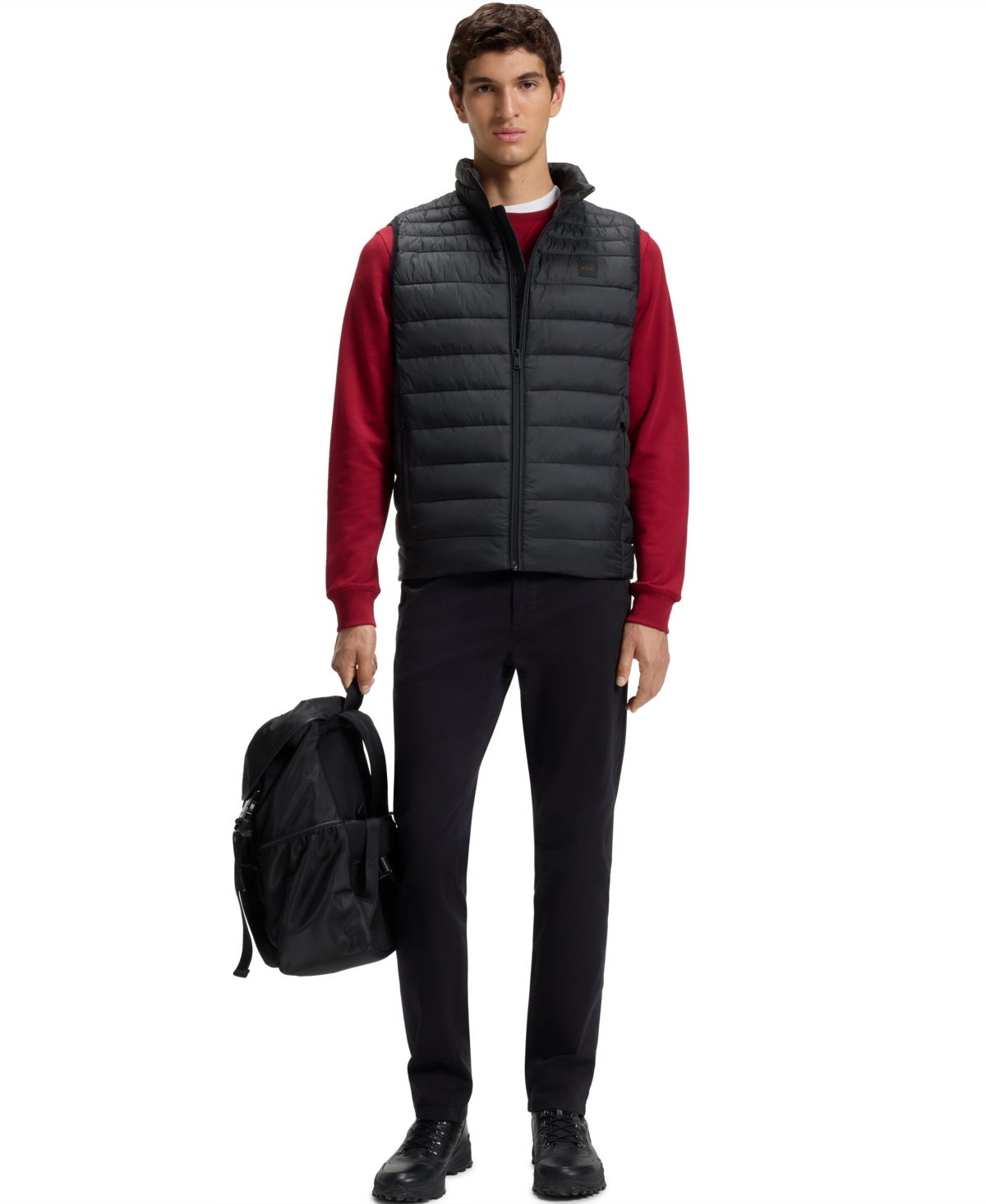 Hugo Boss Boss By  Men's Packable Slim-fit Gilet Jacket In Black
