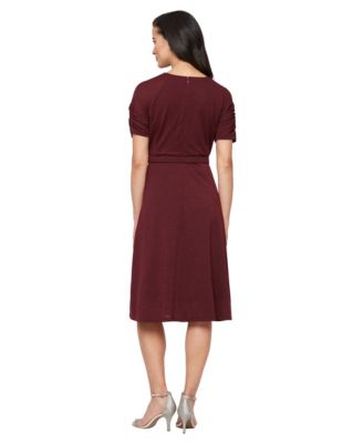Women's Crew Neck Sweater Midi Dress